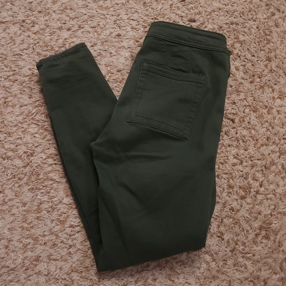 Anthropologie Womens 26 Olive Green Skinny Leg Low-Rise Jeans